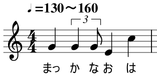 「赤鼻のトナカイ」歌い出しの楽譜